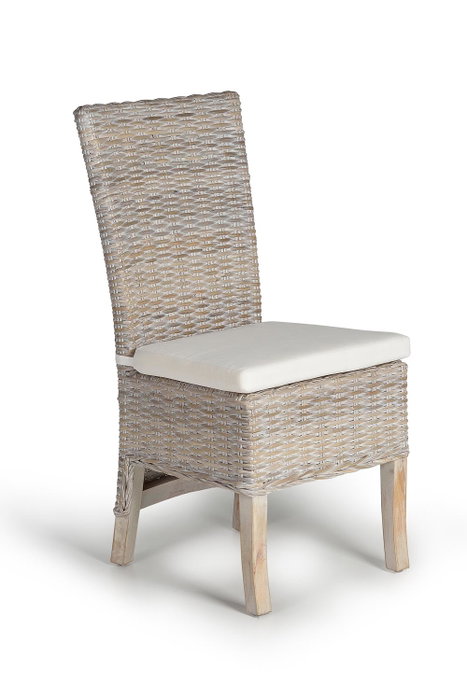 GINER Y COLOMER Lot de 2 chaises en rotin avec coussin, Gris